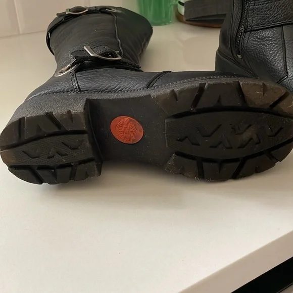 Harley Davidson Womens Boots Tall Twin Strap Sedona Black 85080 Size 6 - Picture 5 of 13